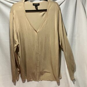 Lane Bryant Tan V-Neck Cardigan